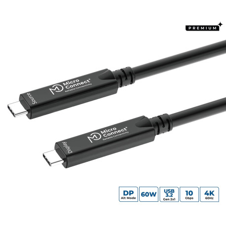 MicroConnect USB-C to USB-C cable 5m, Référence: W129111748