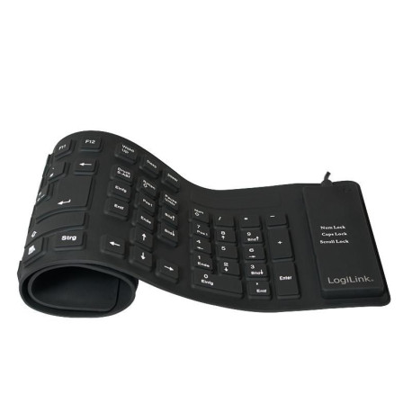 LogiLink Keyboard flexibel, black, Référence: ID0019A