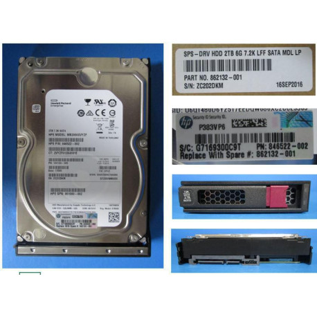 HP 2TB SATA Hard Drive 6Gb/s Référence: 862132-001