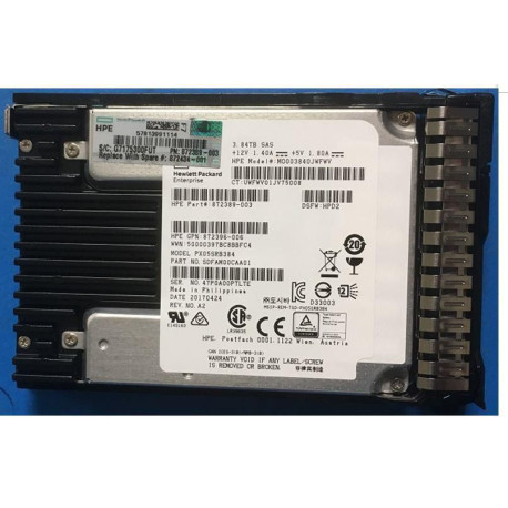 HP SSD 3.84TB 12G SFF SAS RI SC Référence: 872434-001