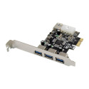 MicroConnect 3+1 port USB 3.0 PCIe card Référence: MC-USB3.0-F2B2-V2