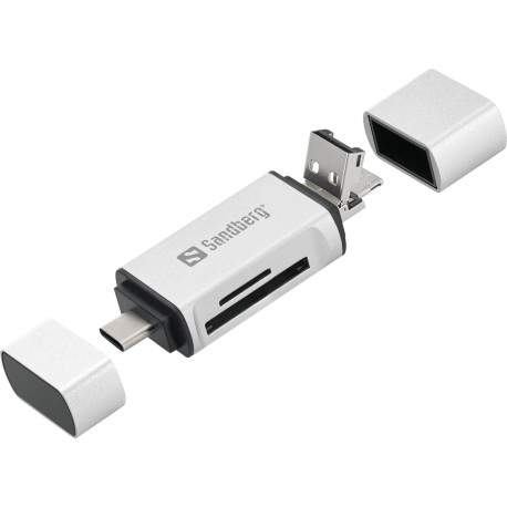 Sandberg Card Reader USB-C+USB+MicroUSB Référence: 136-28