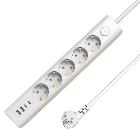 MicroConnect 5-way USB Schuko Power Strip Référence: W128903408