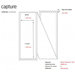 Capture Label 105x220, Core Fanfold Reference: CA-LB3045