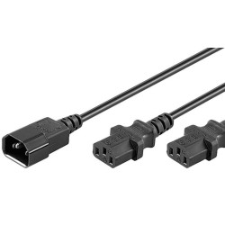 MicroConnect Power Cord C13x2 - C14 1.8m Référence: PE061318
