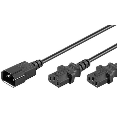 MicroConnect Power Cord C13x2 - C14 1.8m Référence: PE061318