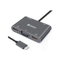 Sandberg USB-C Dock 2xHDMI+1xVGA+USB+PD Référence: 136-35