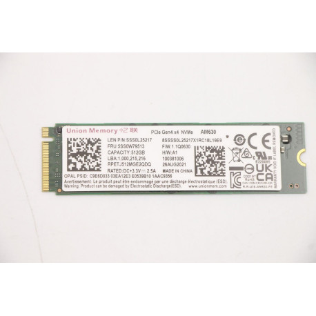 Lenovo 512GB M.2 2280 PCIe 4.0 x4 Référence: W126516598