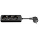 MicroConnect 3-way Schuko Socket 3M Black Reference: GRU0033B