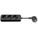 MicroConnect 3-way Schuko Socket 3M Black Reference: GRU0033B