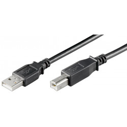 MicroConnect USB2.0 A-B 1.8m M-M, Black Reference: USBAB2B