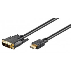 MicroConnect HDMI 19 - DVI-D 18+1 15m M-M Reference: HDM1918115