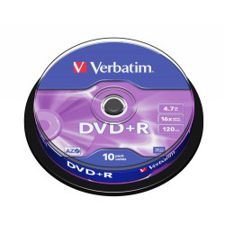 Verbatim DVD+R 16X 4.7GB Branded Référence: 43498