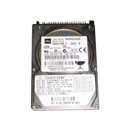 Toshiba 80GB 2.5 9.5MM HDD Référence: MK8025GAS