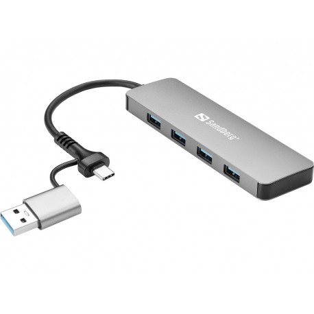 Sandberg USB-C/A to 4xUSB 3.0 Hub Référence: 136-63