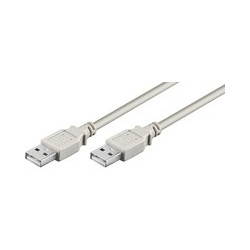 MicroConnect USB2.0 A-A 2m M-M, Grey Ref: USBAA2