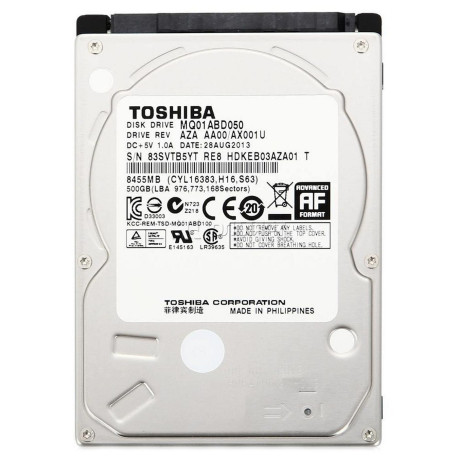 Toshiba 500GB 9.5MM SATA300 5.4K AF Référence: MQ01ABD050V