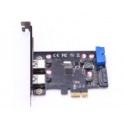 MicroConnect 4 port USB 3.0 PCIe card Ref: MC-USB3.0-F2B2-V2