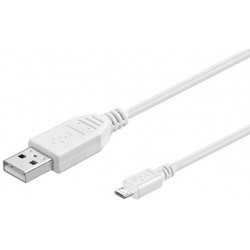 MicroConnect Micro USB Cable, White, 0.3m Reference: USBABMICRO0,30W