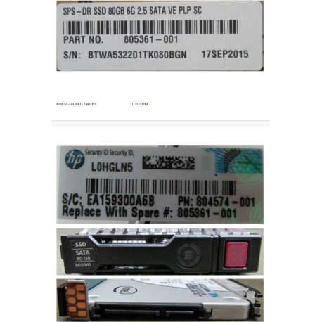 HP 80GB hot-plug-SSD (SFF) Référence: 805361-001