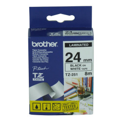Brother P-Touch Tape Black On White Reference: TZ-251