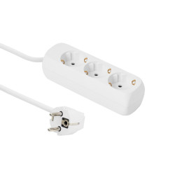 MicroConnect 3-way Schuko Socket 1.8M White Référence: GRU003W