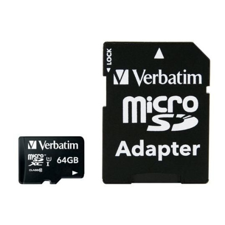 Verbatim 64 GB SD Micro (SDXC) Class 10 Référence: 44084