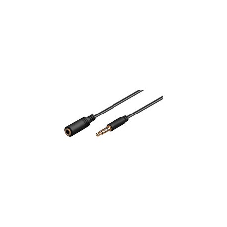 MicroConnect 3.5mm 4-pin 1.5m M-F Black Ref: IPOD001B