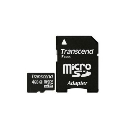 Transcend MicroSD Card SDHC 4GB+Adapter Reference: TS4GUSDHC4