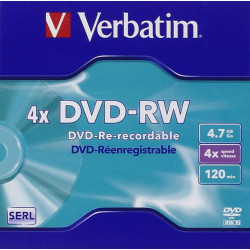 Verbatim DVD-RW 4x, Data 4.7GB Branded Référence: 43285