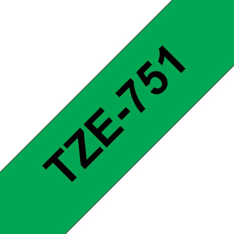 Brother LABEL 24MM BLACK N GREEN Référence: TZE-751