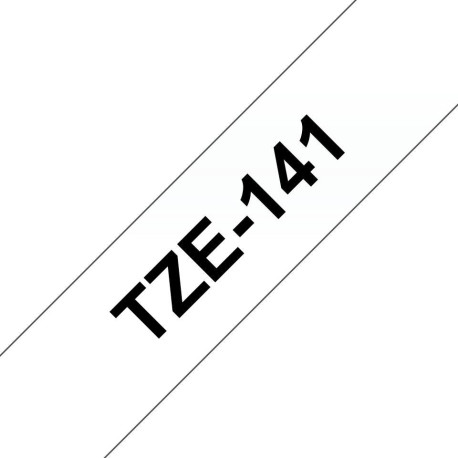 Brother TZE141 18MM BLACK ON CLEAR 