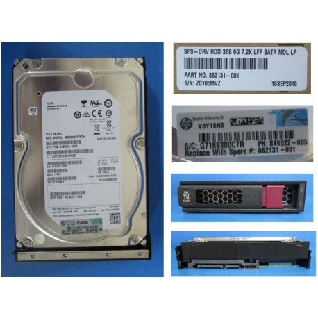 HP DRV HDD 3TB 6G 7.2K LFF SATA Référence: W129150134 