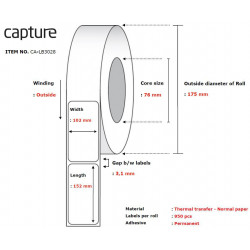 Capture Label 102x152, Core 76, Reference: CA-LB3028
