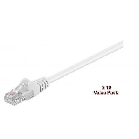 MicroConnect U/UTP CAT5e 0.5m White10 Pack Reference: V-UTP5005WVP