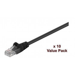 MicroConnect U/UTP CAT5e 1m Black 10 Pack Reference: V-UTP501SVP