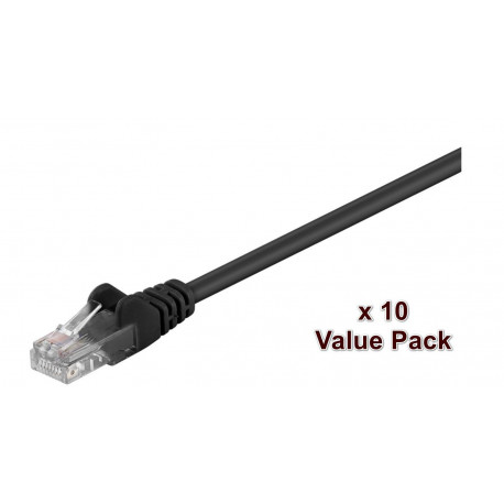 MicroConnect U/UTP CAT5e 1m Black 10 Pack Reference: V-UTP501SVP
