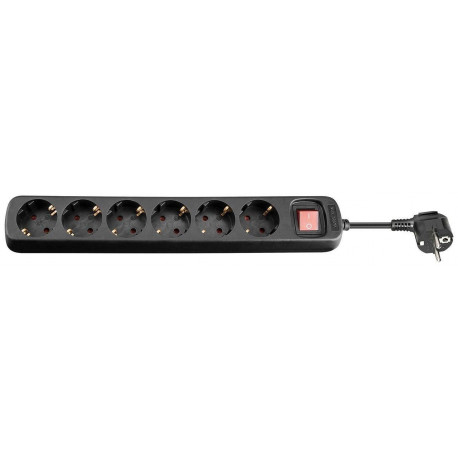 MicroConnect 6-way Schuko Socket 5M Black Reference: W126451137