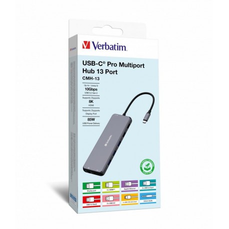 Verbatim USB-C Pro Multiport Hub 13 Reference: W128869176