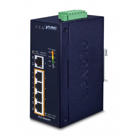 Planet IP30 5-Port Gigabit Switch Référence: IGS-504HPT