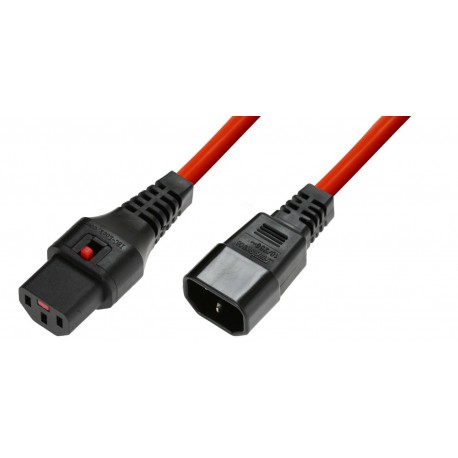 MicroConnect IEC Lock C13 to C14, 0,5m Red Reference: W128918232