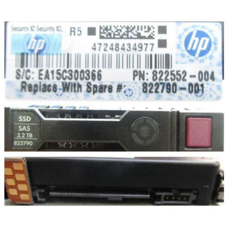 Hewlett Packard Enterprise DRV SSD 3.2TB 12G 2.5 SAS MU Reference: 822790-001