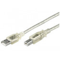MicroConnect USB2.0 A-B 5m M-M,Transparent Reference: USBAB5T
