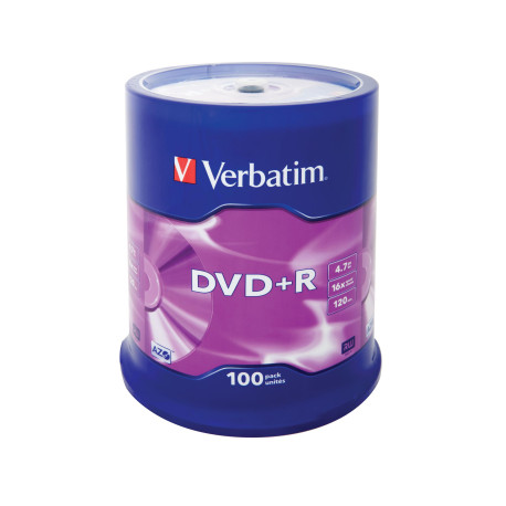 Verbatim DVD+R 16X 4.7GB Branded Référence: 43551