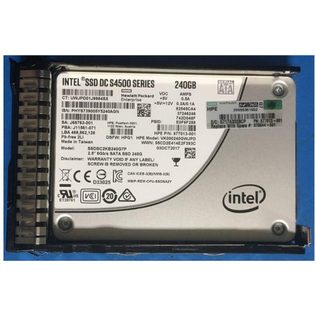 HP 240GB SATA 6G SFF RI DS SC SSD Référence: 878844-001