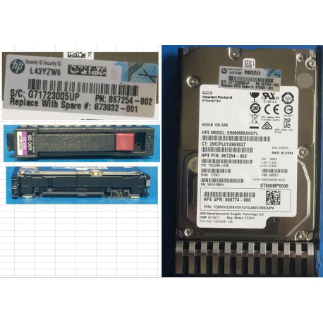 HP HDD 600GB 12G 15K SFF SAS Référence: W126430444