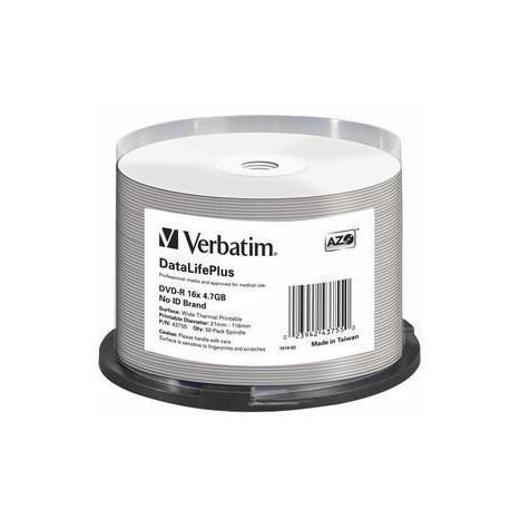 Verbatim DVD-R AZO 4.7GB 16X DL+ WHITE Référence: W126181775