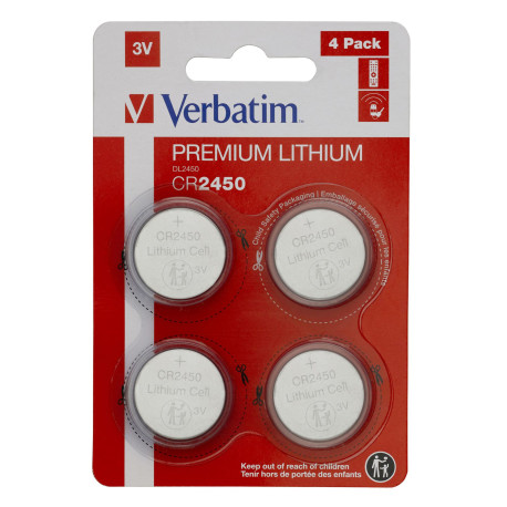 Verbatim LITHIUM BATTERY CR2450 3V 4 Reference: W126181788
