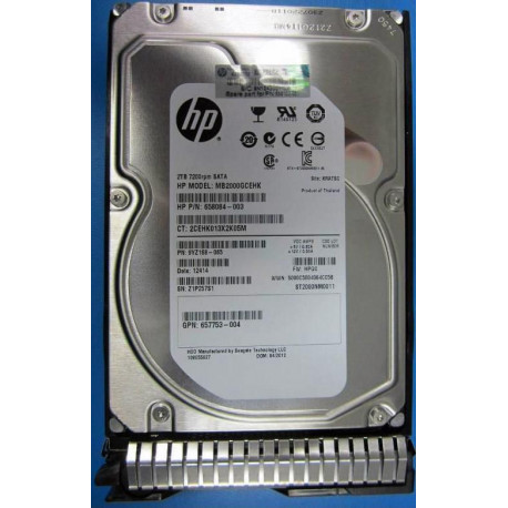 Hewlett Packard Enterprise 2TB 6G SATA 7.2k 3.5in Reference: RP001230286