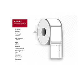 Capture Label 100 x 210 - Core 25. Reference: 30001114-1PCS